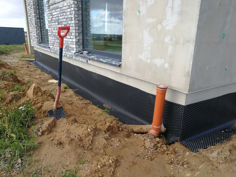 Finished French Drain System Near Foundation